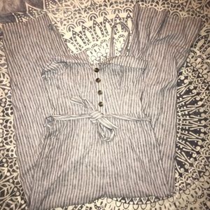 American Eagle Outfitters Gray Striped Jumpsuit
